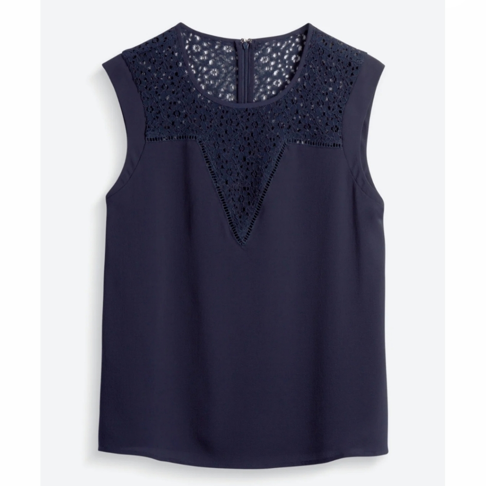 Elegant Navy Sleeveless Top